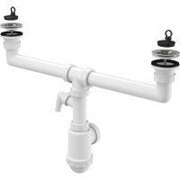 Сифон для кухонной мойки Alcaplast A449P-DN50/40 Белый — фото 1, Кухонные мойки, фильтры и аксессуары . Сифоны