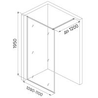 Душевая перегородка Iddis Slide 110 SLI8GS1i23 профиль Графит стекло прозрачное — фото 5, Душевые перегородки