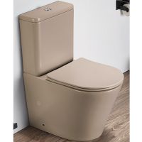 Унитаз компакт CeramaLux 2179XMC Капучино матовый с бачком и сиденьем Микролифт — фото 1, Напольные унитазы