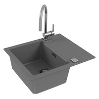 Мойка для кухни ALVEUS GRANITAL CADIT 10 CONCRETE - G81 590 X 500 1X в комплекте с сифоном 1132823, — фото 2, Кухонные мойки