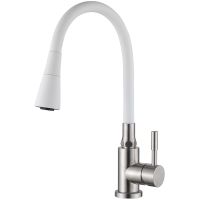 Смеситель для кухни Accoona A9890G-3 Нержавеющая сталь Белый — фото 1, Смесители для кухни