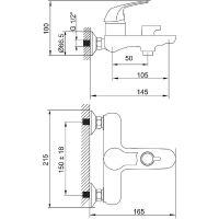 Смеситель для ванны Melodia della vita Moderno MDV35140 Хром — фото 5, Смеситель для ванны