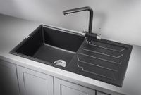 Granula-8601, ШВАРЦ (чёрный металлик), кухонная мойка, кварц — фото 2, Кухонные мойки