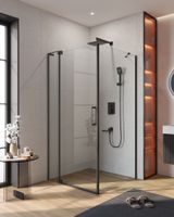 Душевой уголок CEZARES SLIDER-AH-1-100-90/100-C-NERO — фото 1, Прямоугольные душевые уголки