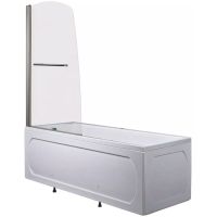 Шторка на ванну 1MarKa 82x150 Р-03 профиль Хром стекло прозрачное — фото 1, Шторки для ванной распашные