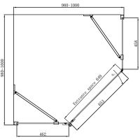 Товар: Душевой уголок Ambassador Diamond 100х100 12011112L профиль Хром стекло прозрачное - фото 5 Душевой уголок Ambassador Diamond 100х100 12011112L профиль Хром стекло прозрачное — фото 5, Душевые уголки
