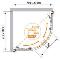 Душевой уголок CEZARES ANIMA-W-R-2-100-C-Cr-IV — фото 3, Душевые уголки