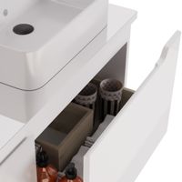 Тумба W, 125 см, подвесная, для умывальника "Гармония" 125 см или стеклянной столешницы W, 2 ящика,  — фото 4, Тумбы под раковину