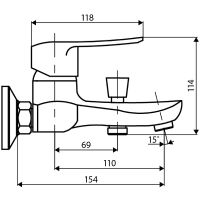 Смеситель для ванны Dorff Ultra D5010000 Хром — фото 4, Смеситель для ванны