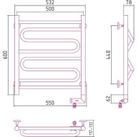 Товар: Электрический полотенцесушитель Сунержа Элегия 2.0 600x500 R 00-5219-6050 Хром - фото 2 Электрический полотенцесушитель Сунержа Элегия 2.0 600x500 R 00-5219-6050 Хром — фото 2, Электрические полотенцесушители