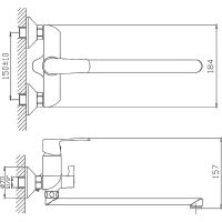 Смеситель для ванны Haiba HB22804 универсальный Белый — фото 2, Смеситель для ванны