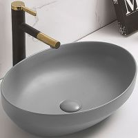 Раковина-чаша CeramaLux 50 78590MH Светло-серая матовая — фото 1, Раковины