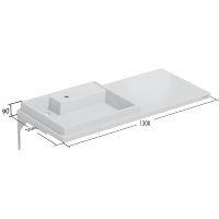 Раковина СанТа Юпитер 130 L 900135 на стиральную машину Белая — фото 2, Раковины подвесные