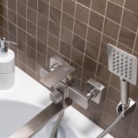 Смеситель для ванны Ростовская Мануфактура Сантехники SUS125-006EP универсальный Нержавеющая сталь — фото 5, Для душа и ванны