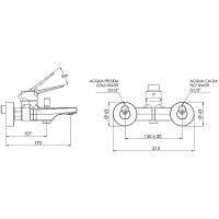 Смеситель для ванны Remer Slash Хром арт-SL05 — фото 2, Смеситель для ванны
