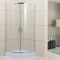 Душевой уголок BelBagno Uno 100х100 UNO-195-R-2-100-C-Cr профиль Хром стекло прозрачное — фото 1, Душевые уголки четверть круга