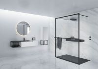 Душевая перегородка Riho Lucid GD401 90 G005029121 (GD309B000) профиль Черный стекло прозрачное — фото 2, Душевые перегородки