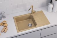 Мойка для кухни ALVEUS GRANITAL RECORD 40 G55 BEIGE в комплекте с сифоном 1130548 — фото 2, Кухонные мойки