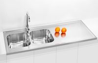 Мойка для кухни накладная CLASSIC PRO 110 SAT-1400X600 в комплекте с сифоном 1130555, — фото 2, Кухонные мойки