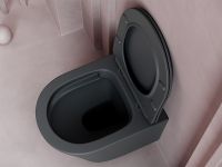 Унитаз Ceramicanova Balearica CN6000MDH подвесной Темный антрацит матовый с сиденьем Микролифт — фото 10, Подвесные унитазы