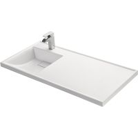 Раковина Aquaton Лондри 105 L 1A72833KLH01L с местом под стиральную машину Белая — фото 1, Раковины встраиваемые сверху