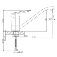 Смеситель для кухни Haiba HB4907 Хром — фото 2, Смесители для кухни