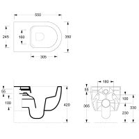 Товар: Унитаз Alice Unica 32240101 подвесной Белый глянцевый без сиденья - фото 2 Унитаз Alice Unica 32240101 подвесной Белый глянцевый без сиденья — фото 2, Подвесные унитазы