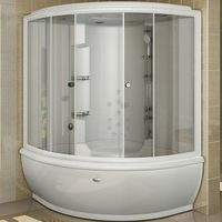 Душевой бокс Radomir Калифорния 1 155x155 1-04-1-0-4-0780 с баней профиль Белый стекло прозрачное — фото 1, Душевые боксы