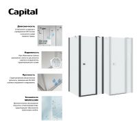 Товар: Душевая стенка Roca Capital 90 M4409016M профиль Черный стекло прозрачное - фото 5 Душевая стенка Roca Capital 90 M4409016M профиль Черный стекло прозрачное — фото 5, Боковые стенки