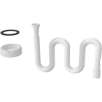 Гибкая труба Nova 1335 с гайкой 1 1/2 1300 мм, выход d40/50 мм с плоской прокладкой — фото 1, Гофры и отводы