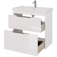 Товар: Тумба PRIME, 90 см, подвесная/напольная, 2 ящика, белый глянец - фото 4 Тумба PRIME, 90 см, подвесная/напольная, 2 ящика, белый глянец — фото 4, Тумбы под раковину