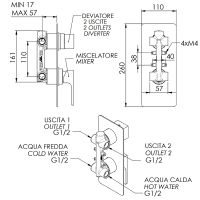 Товар: Смеситель для душа Remer Absolute AU92NO Черный матовый - фото 2 Смеситель для душа Remer Absolute AU92NO Черный матовый — фото 2, Смеситель для душа