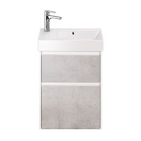 Тумба SLIM, 55 см, подвесная/напольная, 2 ящика, белый глянец / бетон — фото 2, Тумбы под раковину