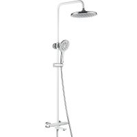 Душевая система Rose R39F R3996F с термостатом Белая Хром — фото 1, Душевые системы