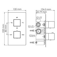 Alme 1544 Thermo Термостатический смеситель для ванны и душа — фото 4, Смеситель для ванны