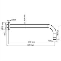 A114 Настенный верхний излив для душа — фото 4, Изливы