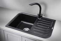 Товар: Granula-7001, ШВАРЦ (чёрный металлик), кухонная мойка, кварц - фото 2 Granula-7001, ШВАРЦ (чёрный металлик), кухонная мойка, кварц — фото 2, Кухонные мойки