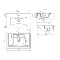 ЭЙФОРИЯ, 80 см, мебельный умывальник, керамический — фото 5, Мини-раковины
