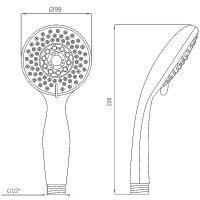 Товар: Ручной душ Melodia della vita Standard MKP20419 Хром - фото 2 Ручной душ Melodia della vita Standard MKP20419 Хром — фото 2, Лейки для душа