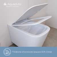 Унитаз Aqueduto Macio Plus MACT0210 подвесной Белый глянцевый с сиденьем Микролифт — фото 6, Подвесные унитазы