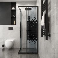 Товар: Душевое ограждение Niagara Eco NG-1010-14QBLACK (100х100х190) квадрат,раздвижное,черный,стекло мозаи - фото 4 Душевое ограждение Niagara Eco NG-1010-14QBLACK (100х100х190) квадрат,раздвижное,черный,стекло мозаи — фото 4, Душевые уголки