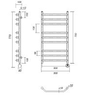 Товар: Электрический полотенцесушитель Domoterm Лаура П9 500x700 ER Хром - фото 2 Электрический полотенцесушитель Domoterm Лаура П9 500x700 ER Хром — фото 2, Электрические полотенцесушители