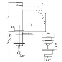 Смеситель для раковины Gattoni Circle Two 9142/91C0 Хром — фото 2, Смесители для раковины
