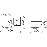 Раковина Ceramicanova Element 40 L CN6039L Белая — фото 16, Мини-раковины