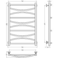Водяной полотенцесушитель Сунержа Ажур 800х500 00-0255-8050 Хром — фото 2, Водяные полотенцесушители