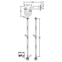 Сифон для раковины Devon&Devon DUHL162CR с вентилями и подводкой Хром — фото 2, Сифоны для раковины