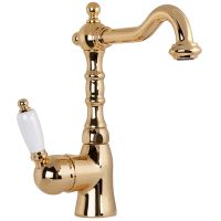 Смеситель для раковины Gattoni Orta 2741/27D0 OLD Золото 24 карат — фото 1, Смесители для раковины