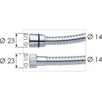 Душевой шланг Remer 332CN150 Хром Белый глянец — фото 2, Комплектующие для душевого оборудования