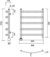 Товар: Электрический полотенцесушитель Domoterm Калипсо П5 500x700 АБР EL Античная бронза - фото 2 Электрический полотенцесушитель Domoterm Калипсо П5 500x700 АБР EL Античная бронза — фото 2, Электрические полотенцесушители