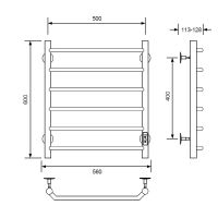 Электрический полотенцесушитель Comfysan Scola EC-6 60x50 016890 Хром — фото 2, Электрические полотенцесушители